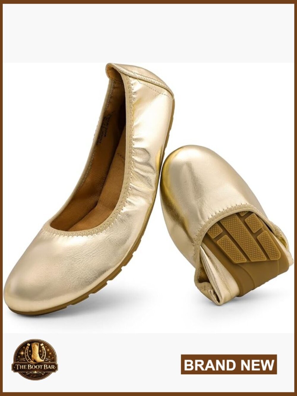 Women's Foldable Ballet Flats - Slip On Comfort Shoes Travel Flats